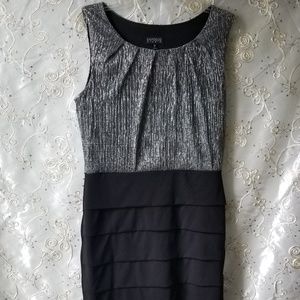 Silver & Black evening dress- US 10